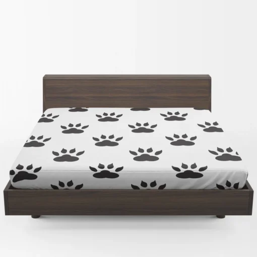 Cat Paw Animal Footprint Design Fitted Sheet 1