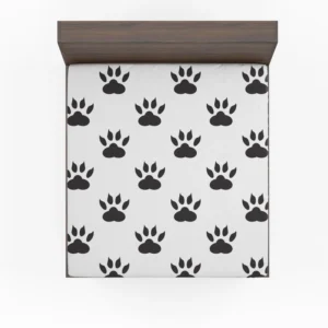 Cat Paw Animal Footprint Design Fitted Sheet