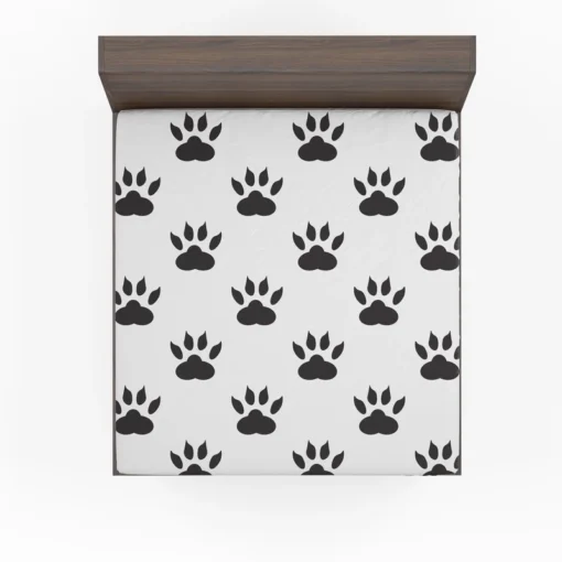 Cat Paw Animal Footprint Design Fitted Sheet