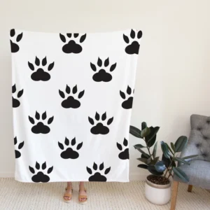 Cat Paw Animal Footprint Design Fleece Blanket