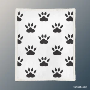 Cat Paw Animal Footprint Design Sherpa Fleece Blanket 1