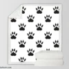 Cat Paw Animal Footprint Design Sherpa Fleece Blanket