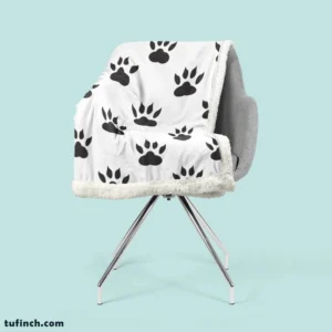 Cat Paw Animal Footprint Design Sherpa Fleece Blanket 2