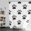 Cat Paw Animal Footprint Design Shower Curtain