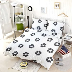 Cat Paw Black And White Bedding Set