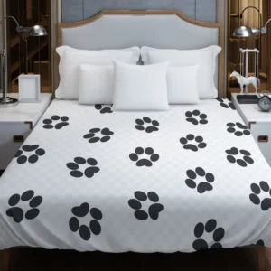 Cat Paw Black And White Duvet Cover