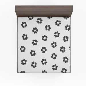 Cat Paw Black And White Fitted Sheet