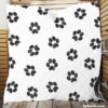 Cat Paw Black And White Quilt Blanket