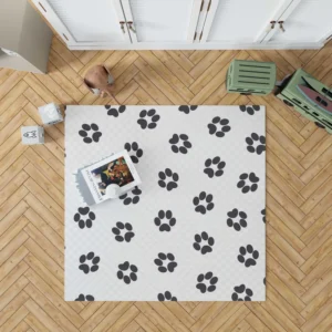 Cat Paw Black And White Rug