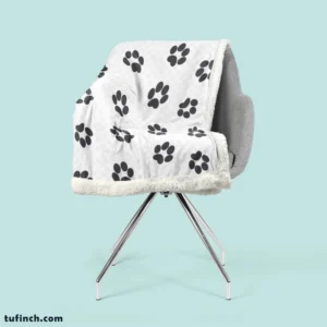 Cat Paw Black And White Sherpa Fleece Blanket 2