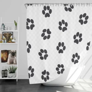 Cat Paw Black And White Shower Curtain