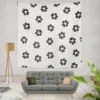 Cat Paw Black And White Wall Tapestry