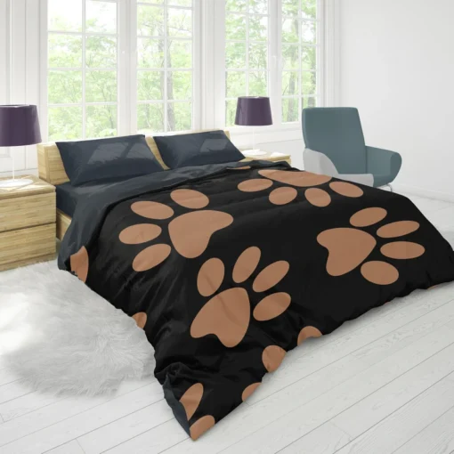 Cat Puppy Traces Pattern Duvet Cover 1