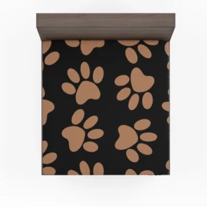 Cat Puppy Traces Pattern Fitted Sheet