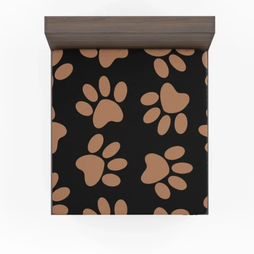 Cat Puppy Traces Pattern Fitted Sheet