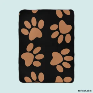 Cat Puppy Traces Pattern Fleece Blanket 1