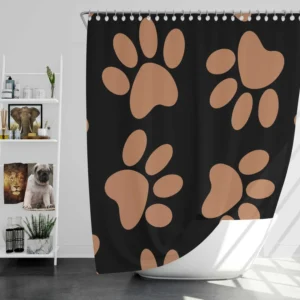 Cat Puppy Traces Pattern Shower Curtain