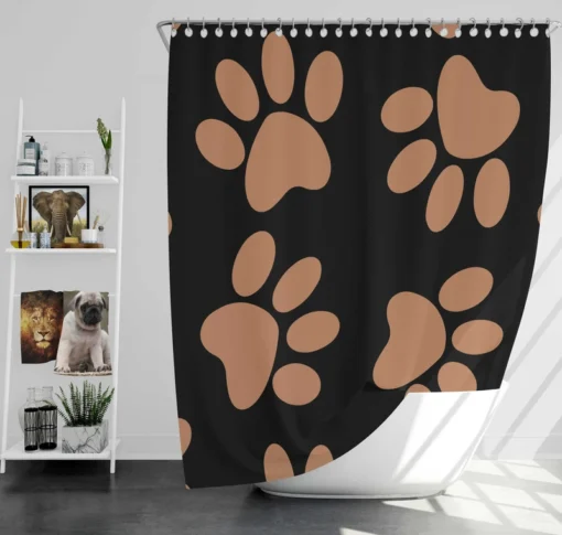 Cat Puppy Traces Pattern Shower Curtain