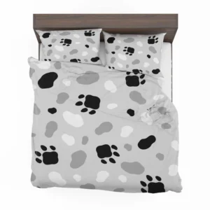 Cat Scandinavian Footprints Print Bedding Set 2