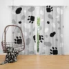 Cat Scandinavian Footprints Print Curtain