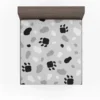 Cat Scandinavian Footprints Print Fitted Sheet