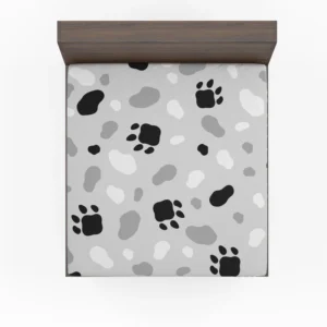 Cat Scandinavian Footprints Print Fitted Sheet