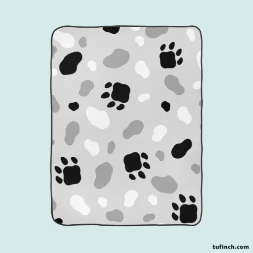 Cat Scandinavian Footprints Print Fleece Blanket 1