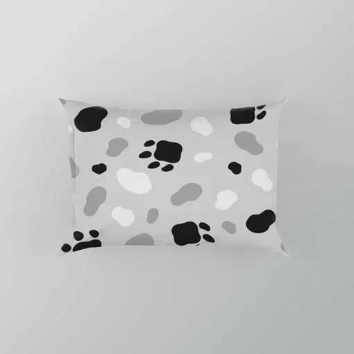 Cat Scandinavian Footprints Print Pillow Case