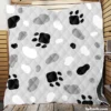 Cat Scandinavian Footprints Print Quilt Blanket