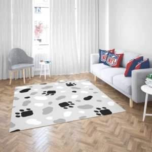 Cat Scandinavian Footprints Print Rug 2