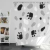 Cat Scandinavian Footprints Print Shower Curtain