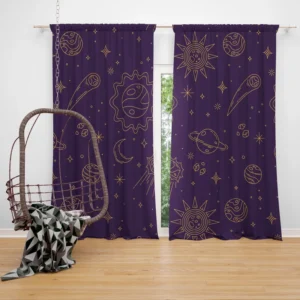 Celestial Galaxy Pattern Curtain