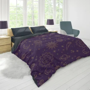 Celestial Galaxy Pattern Duvet Cover 1