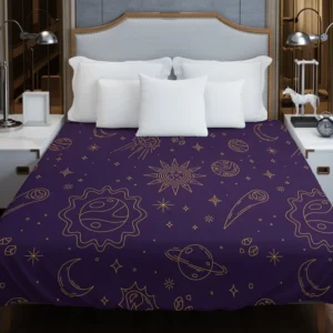 Celestial Galaxy Pattern Duvet Cover