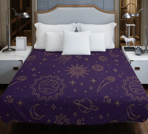 Celestial Galaxy Pattern Duvet Cover