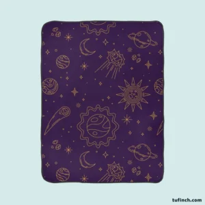 Celestial Galaxy Pattern Fleece Blanket 1