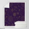 Celestial Galaxy Pattern Sherpa Fleece Blanket