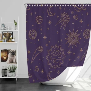 Celestial Galaxy Pattern Shower Curtain