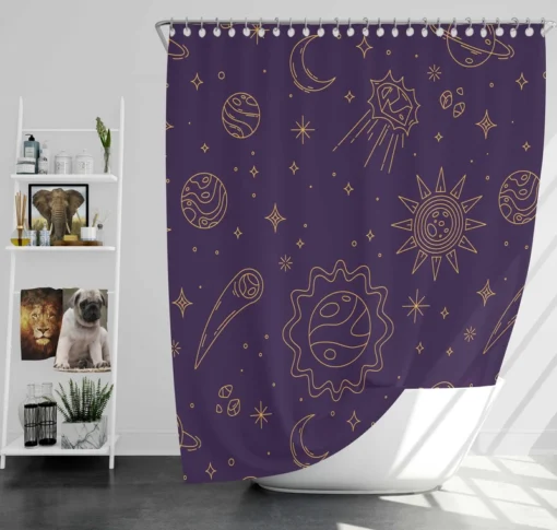 Celestial Galaxy Pattern Shower Curtain