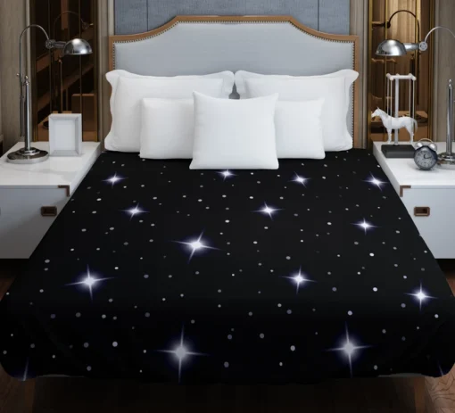 Celestial Night Sky With Glittering Stars Duvet Cover