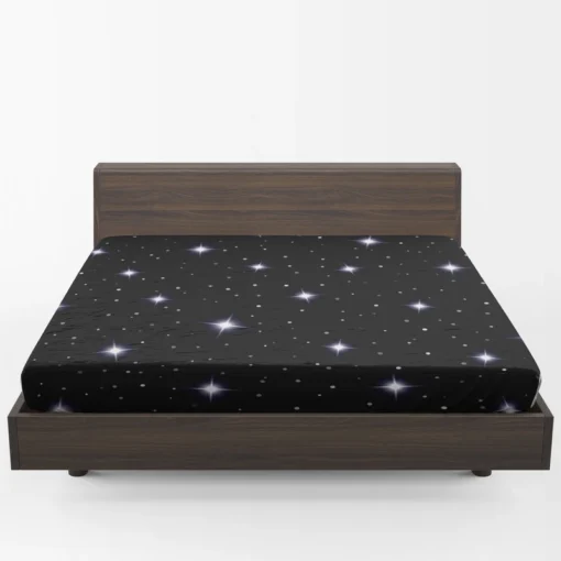 Celestial Night Sky With Glittering Stars Fitted Sheet 1