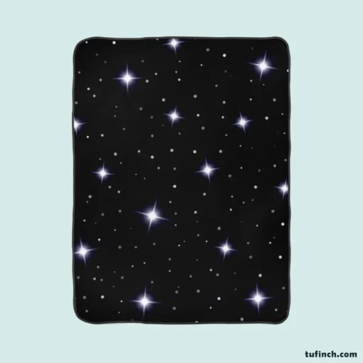 Celestial Night Sky With Glittering Stars Fleece Blanket 1