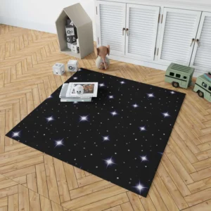 Celestial Night Sky With Glittering Stars Rug 1