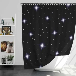 Celestial Night Sky With Glittering Stars Shower Curtain