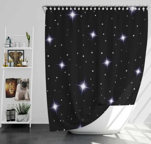 Celestial Night Sky With Glittering Stars Shower Curtain