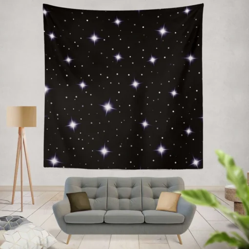 Celestial Night Sky With Glittering Stars Wall Tapestry