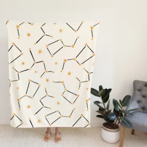 Celestial Star Pattern Fleece Blanket