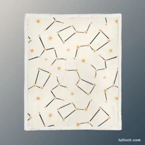 Celestial Star Pattern Sherpa Fleece Blanket 1