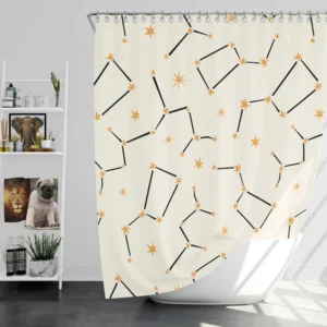 Celestial Star Pattern Shower Curtain