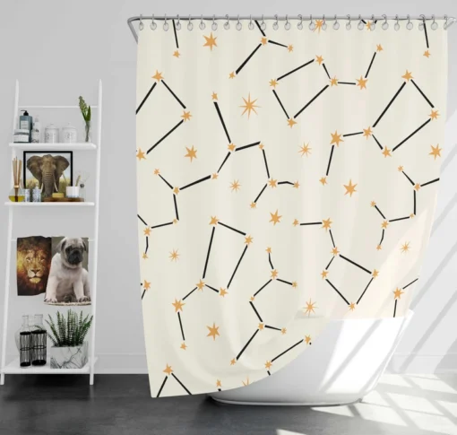 Celestial Star Pattern Shower Curtain